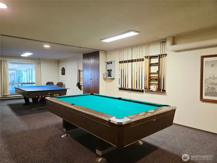 Pool table and tennis table available for use as well