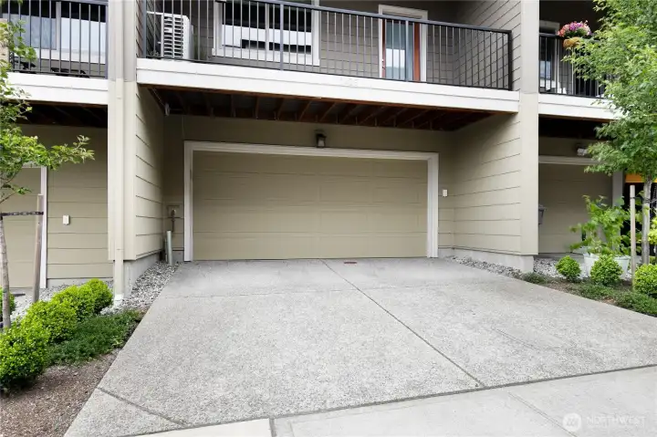 Spacious 2 car garage with full driveway
