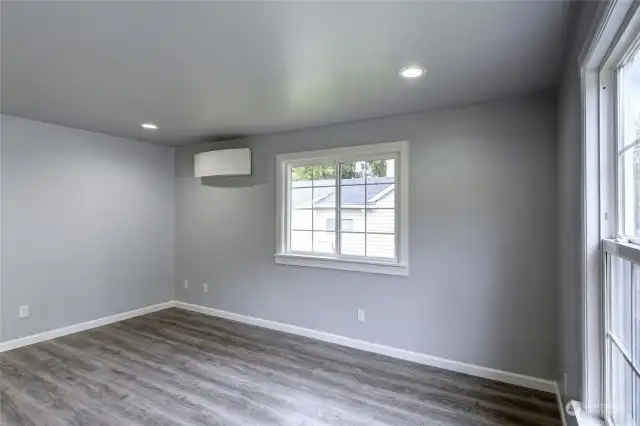 Spacious living space - all new wiring, flooring, insulation, windows, interior paint, mini-split heat and A/C.