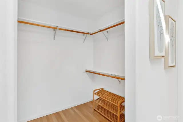 Walk-in closet in primary