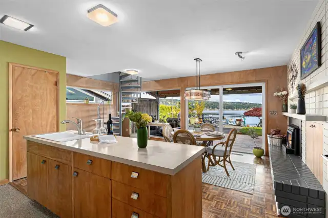 Kitchen with eat in space