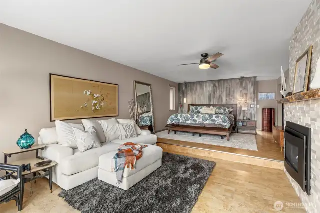 Primary with gas fireplace