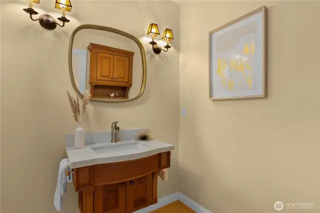 Powder room on the main level.