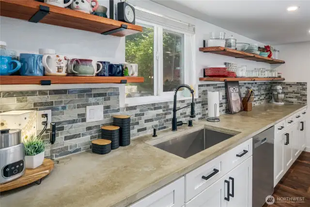 Generous kitchen with lots of work space.