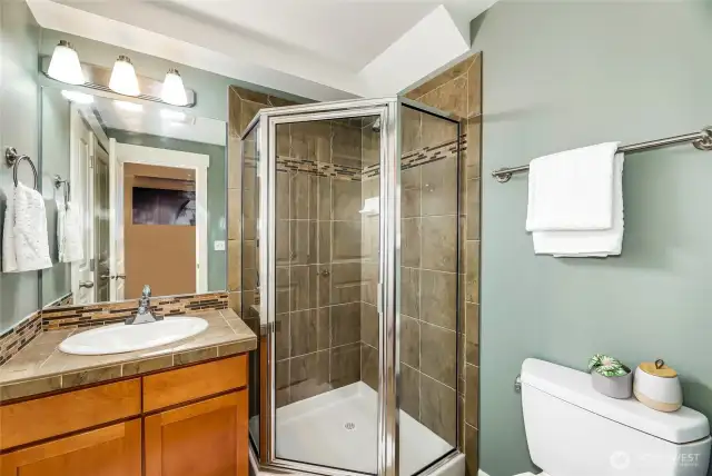 3/4 Bath on the Lower Level