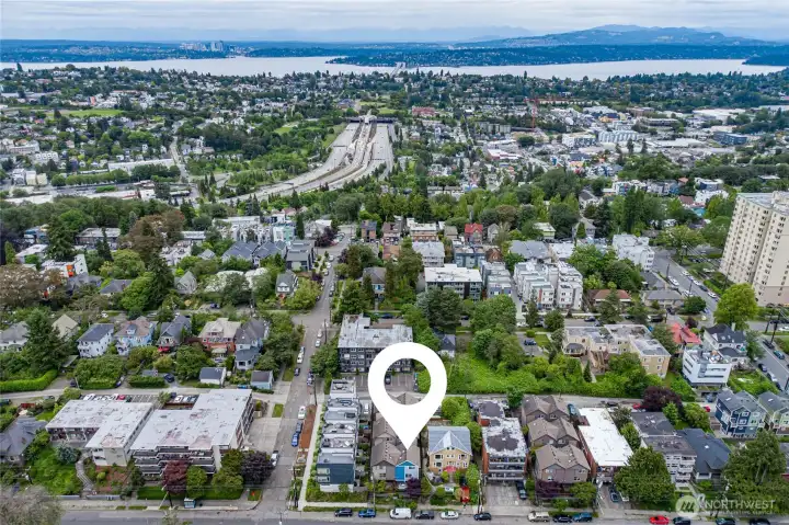 Drone view looking towards Lake WA