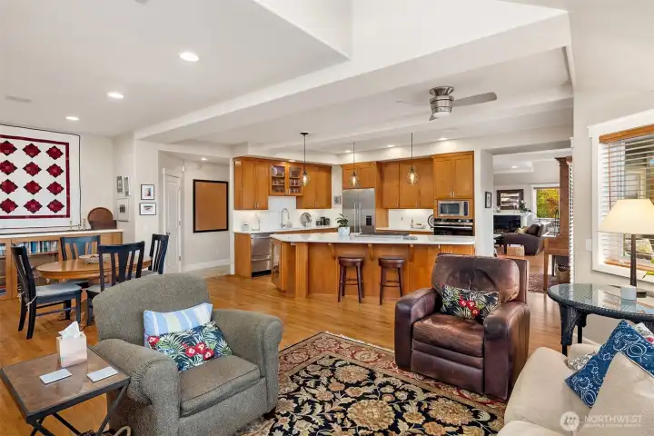 Living space off the kitchen