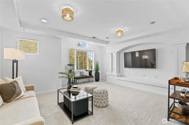 Upper-level media room/