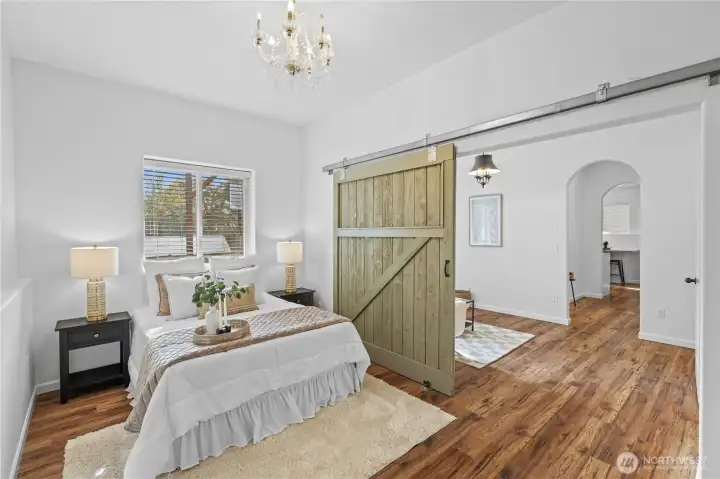 Attached dwelling unit (with exterior entrance as well).