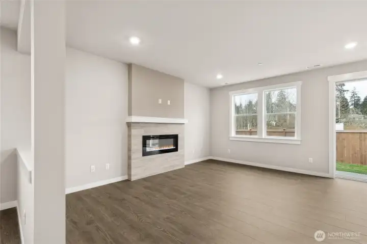 Outlook from great room will be facing West looking into green space.