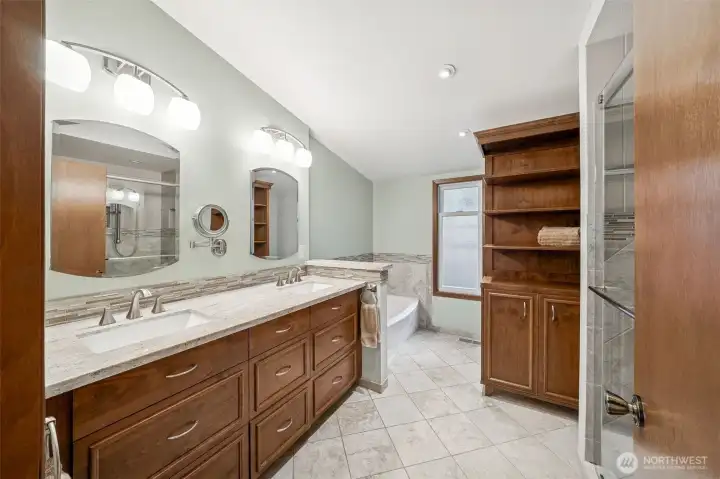 Your gorgeous primary bath will be your oasis!