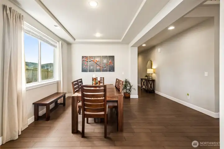 Formal dining area with ample natural light