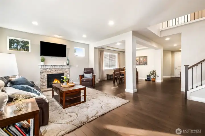 Open layout with tall ceilings, plenty of windows & cheerful lighting!