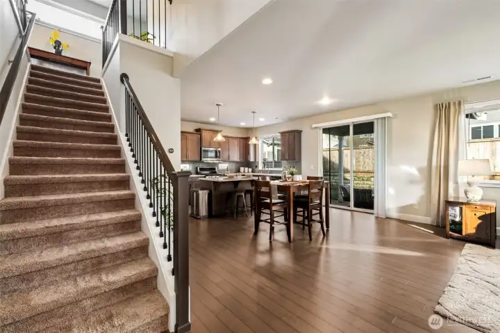 Open-concept design with a central staircase that connects the home beautifully.