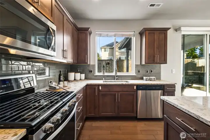 Great stainless steel appliances, plus a gas range!