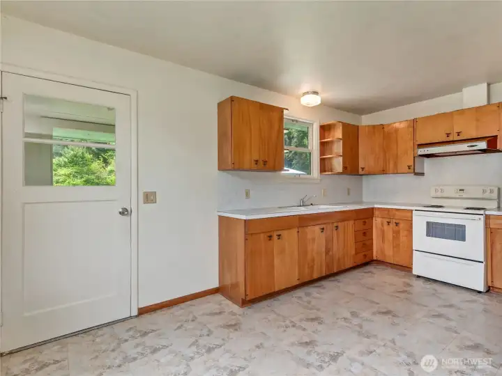 Kitchen and door to laundry/mud room.
