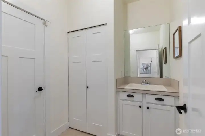 Mudroom between the garage and entry