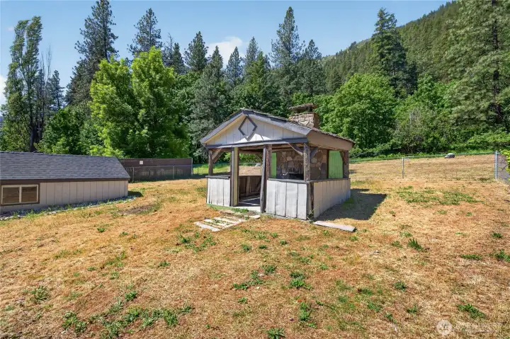 Gazebo w/ wood burning fireplace