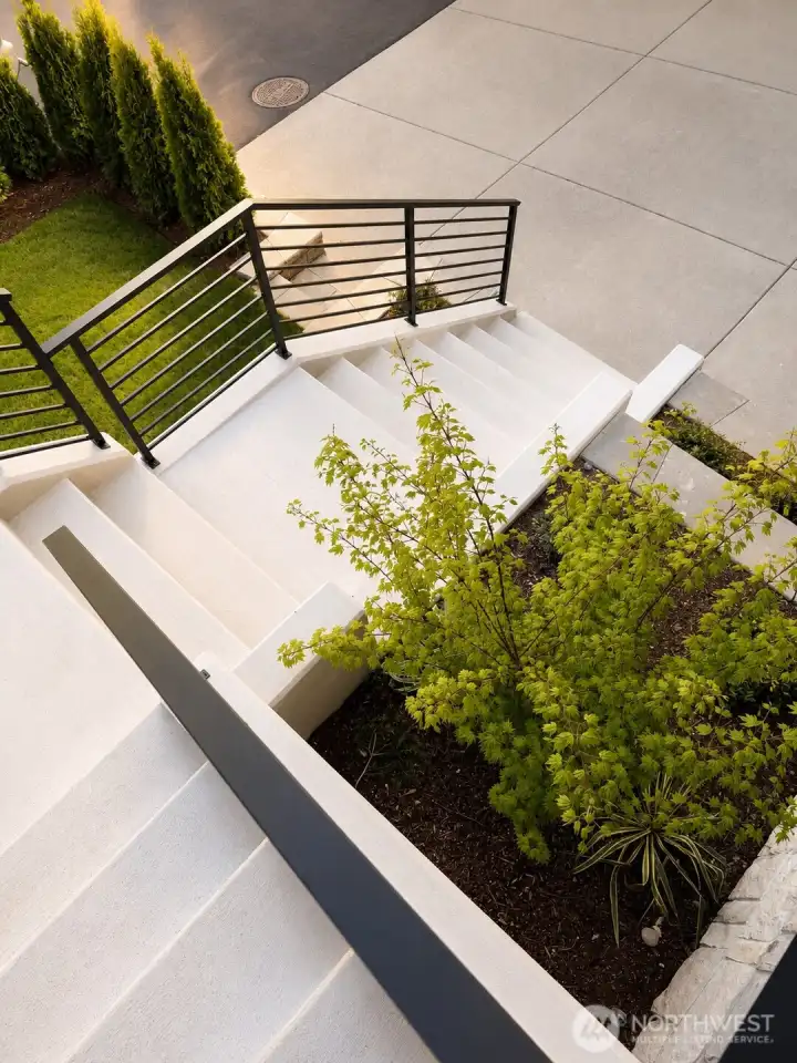The most beautiful exterior staircase.  You feel “Zen” before you even step into the house