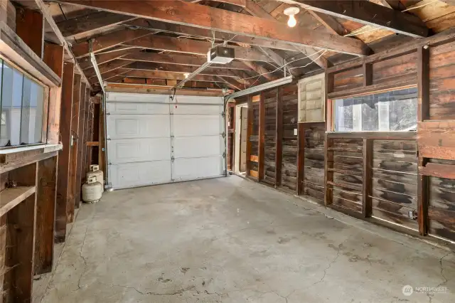 Interior of original garage