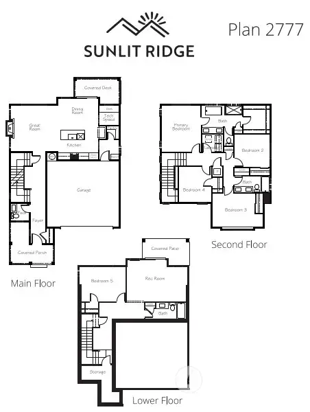 Floor plan rendering of Plan 2777.  Details may not be exact or are subject to change.