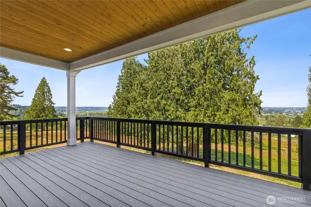 Extensive covered deck off the kitchen includes Mt. Baker & Snohomish River views!