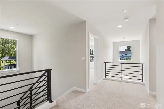 Upstairs hallway is very wide. Photos are for representational purposes only.  Colors and options may vary.