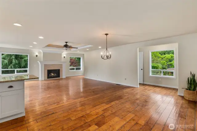More custom lighting, surround sound setup, and brand new gas fireplace.