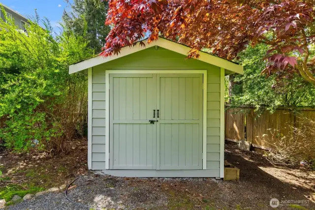 Storage shed for your lawn equipment!