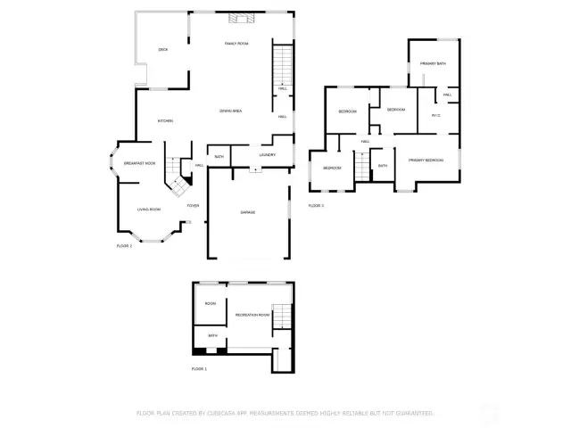 Floorplan of all 3 stories