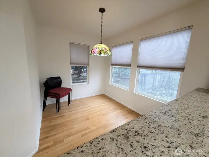 Breakfast nook is really bright and sunny when we do have sun.