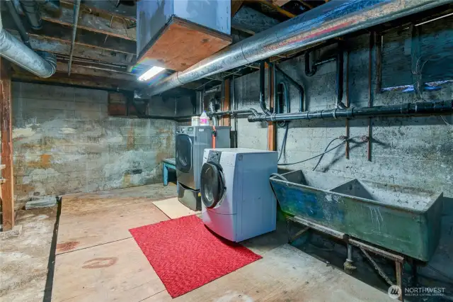 Laundry in the basement.