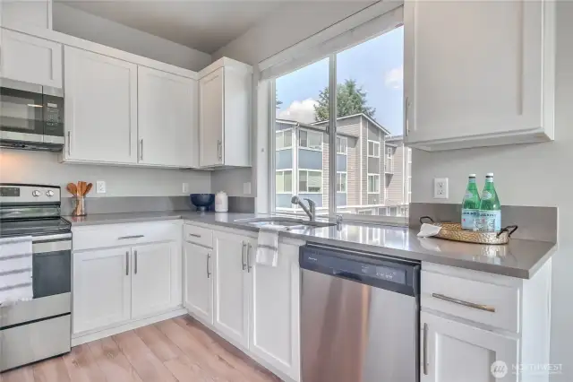 Storage and counter space abound.