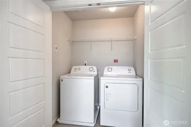 Laundry conveniently located upstairs by bedrooms so clean clothes are a breeze.