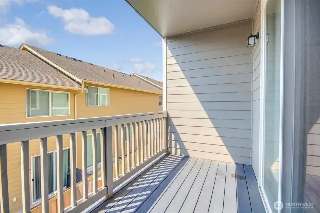 Two stacked patios