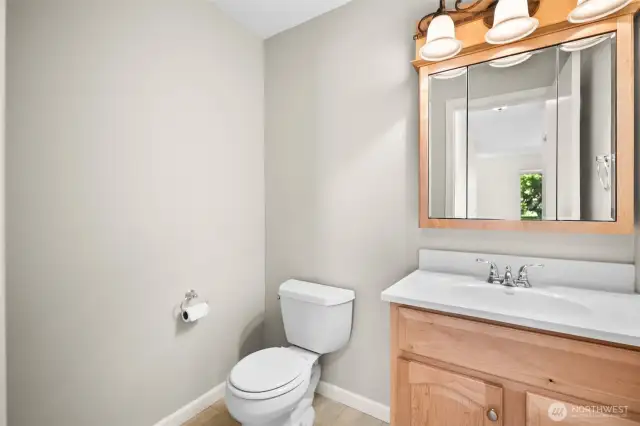 Downstairs Bathroom w Maple Cabinetry!!!