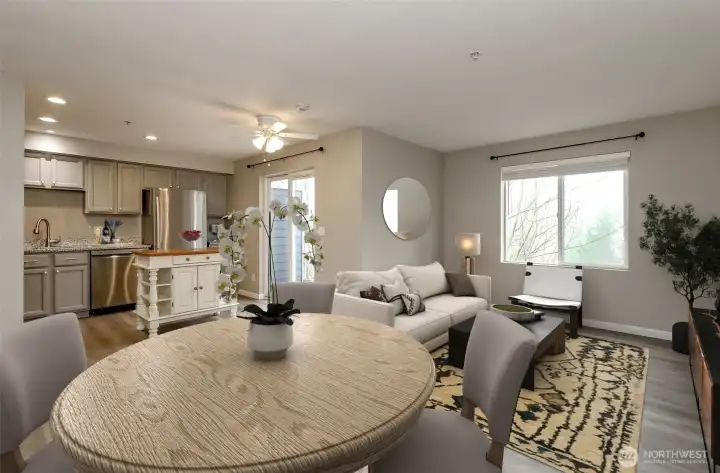 Dining Room & Living Room - Image virtually staged