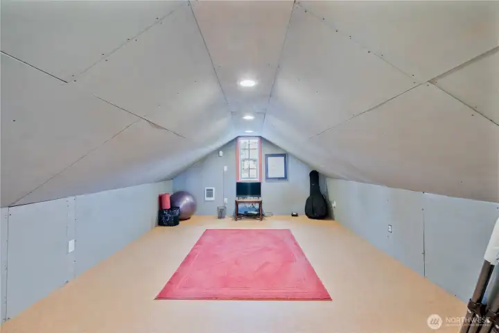 Finished loft area above Garage