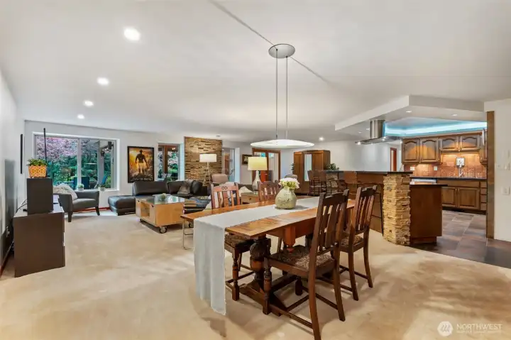 Spacious open concept dining room
