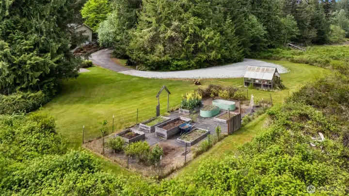Raised bed garden on Bonneville power land