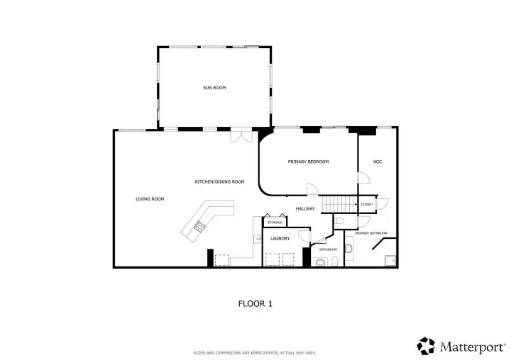 Lower level with Kitchen and Primary BR
