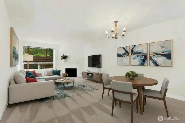 Virtually stage living room and dining room. Virtually stage living room and dining room.
