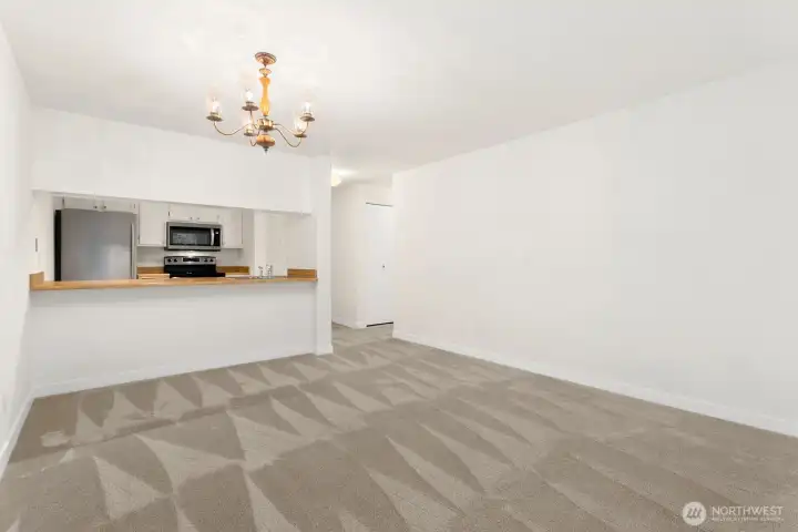 Dining room and kitchen Dining room and kitchen