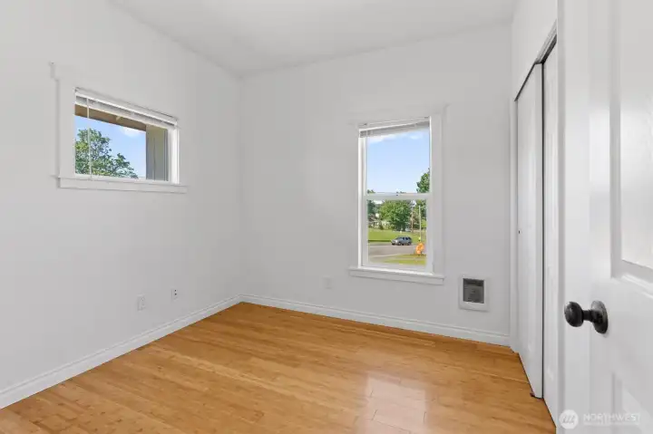 2nd bedroom with beautiful bamboo floors.