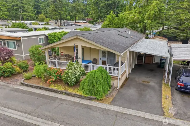 Front of home with carport