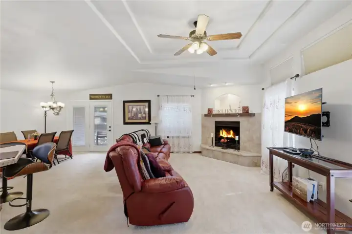 Living room and dining area