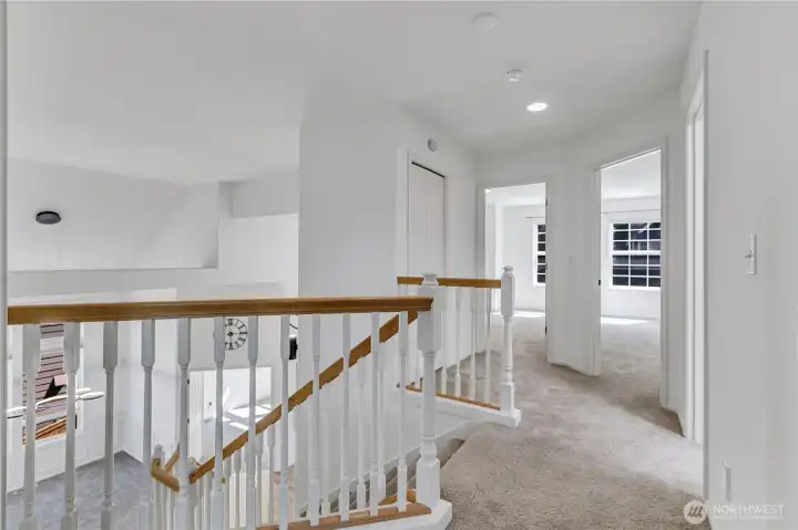 upstair with 2 guest bedrooms and master bedroom