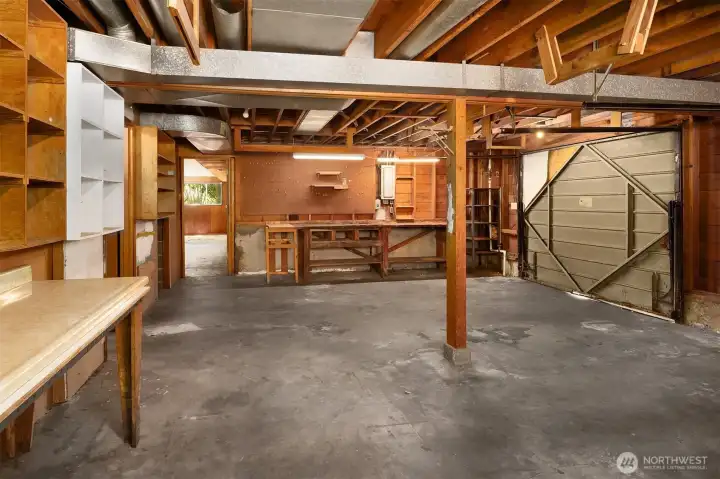 Big 2 Car Garage with Workshop Space