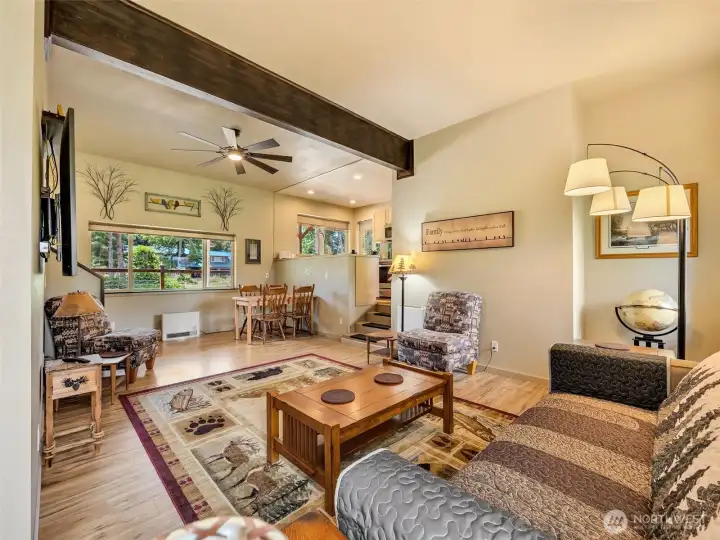 Open-concept layout ideal for hosting family or vacation guests. Open-concept layout ideal for hosting family or vacation guests.