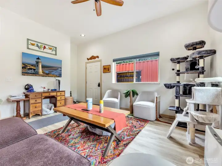 Bright, open living area with comfortable space to relax and entertain. Bright, open living area with comfortable space to relax and entertain.